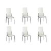 vidaXL Sillas de comedor 6 uds cuero sint&eacute;tico blanco