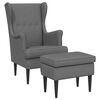 vidaXL Sill&oacute;n con Pouf 2 uds. Gris oscuro Tela