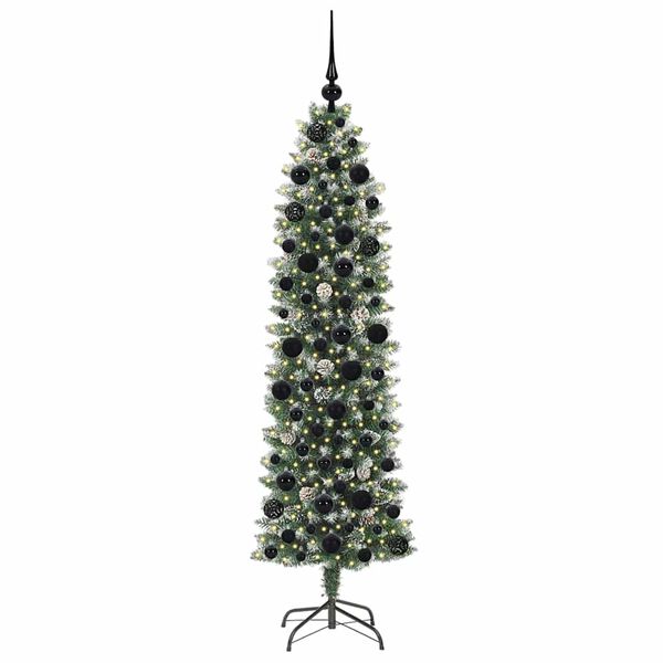 vidaXL &Aacute;rbol Navide&ntilde;o Artificial Delgado con 300 LED Verde y 180 cm