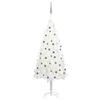 vidaXL Árbol de Navidad preiluminado con luces y bolas blanco 180 cm