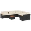 vidaXL Set de sof&aacute;s de jard&iacute;n 11 pzas y cojines rat&aacute;n sint&eacute;tico negro