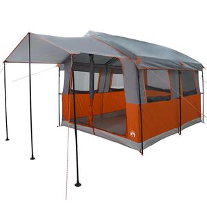 vidaXL Tienda familiar para 4 personas 4 persona Gris y naranja