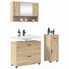 vidaXL Juego de muebles de ba&ntilde;o con caj&oacute;n 3 pcs Roble Sonoma