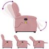 vidaXL Sillón reclinable de masaje elevable terciopelo rosa