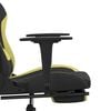 vidaXL Silla gaming de masaje con reposapi&eacute;s tela negro y verde claro