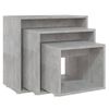 vidaXL Mesas apilables 3 piezas madera contrachapada gris hormig&oacute;n