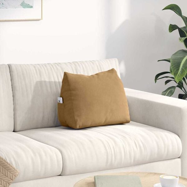 vidaXL Coj&iacute;n de Espalda Marr&oacute;n 45 x 20 x 35 cm Tela de pana