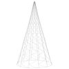 vidaXL &Aacute;rbol de Navidad en asta bandera 1400 LED blanco c&aacute;lido 500cm
