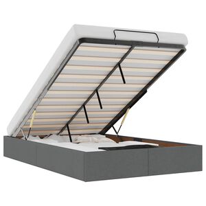 vidaXL Estructura cama otomana sin colch&oacute;n tela gris oscuro 120x200cm