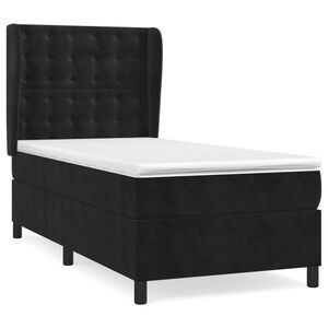 vidaXL Cama box spring con colch&oacute;n terciopelo negro 80x200 cm