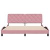 vidaXL Estructura de cama sin colch&oacute;n terciopelo rosa 180x200 cm
