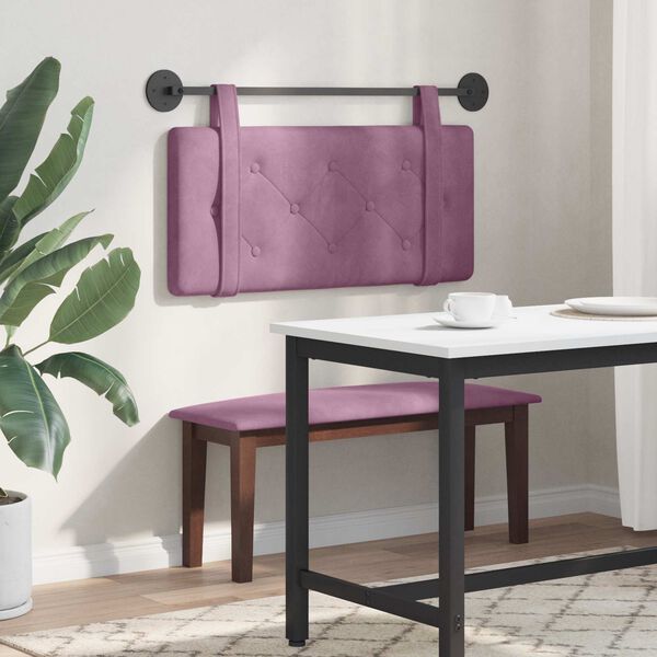 vidaXL Cabecera Colgante Morado 100 x 55 x 5 cm Terciopelo