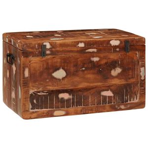vidaXL Caja de Almacenamiento con puerta Marr&oacute;n Madera de mango maciza