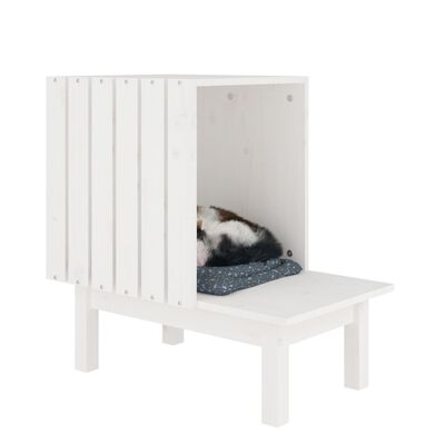 vidaXL Casa para gatos de madera maciza de pino blanco 60x36x60 cm