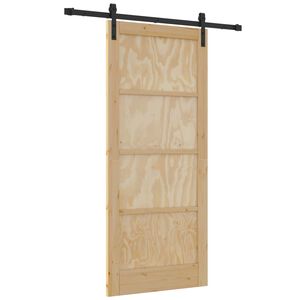 vidaXL Puerta Corredera Natural 86 x 198,5 cm Madera de Pino Maciza