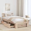 vidaXL Estructura de cama Natural 75 x 190 cm Madera de pino macizo