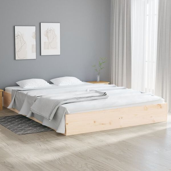 vidaXL Estructura de cama sin colchón madera maciza 200x200 cm