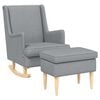 vidaXL Sill&oacute;n con Pouf 2 uds. Gris Claro Tela