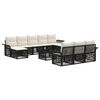 vidaXL Conjunto de sof&aacute;s de jard&iacute;n 11 pcs Negro rat&aacute;n sint&eacute;tico