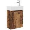 vidaXL M&oacute;dulo de ba&ntilde;o con grifer&iacute;a Madera envejecida