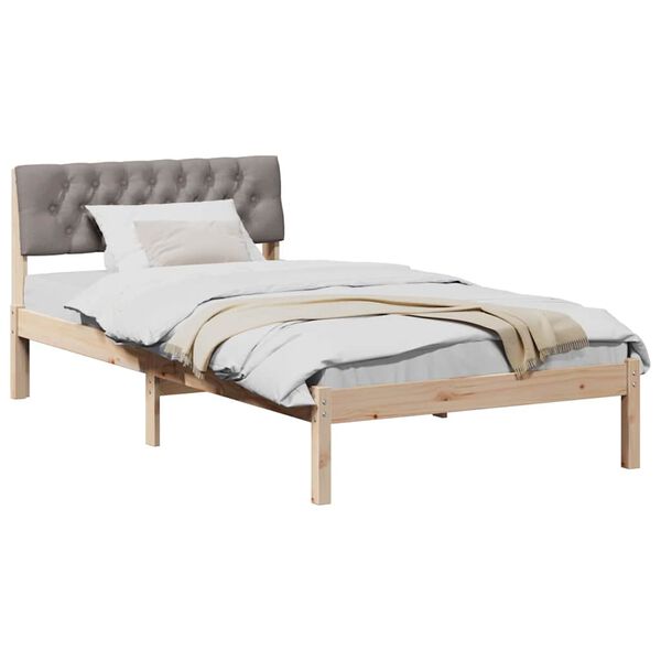 vidaXL Estructura de cama con cabecera Marr&oacute;n y taupe 100 x 200 cm