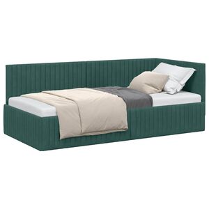 vidaXL Estructura de cama en esquina Verde oscuro 90 cm x 200 cm
