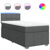 vidaXL Cama box spring con colch&oacute;n tela gris oscuro 100x200 cm