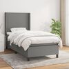 vidaXL Cama box spring con colch&oacute;n tela gris oscuro 90x190 cm