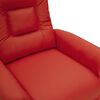 vidaXL Sillón de masaje de cuero sintético rojo tinto