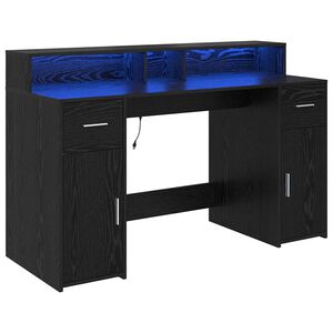 vidaXL Escritorio Roble negro 140 x 55 x 91 cm Madera de ingenier&iacute;a