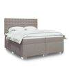 vidaXL Cama box spring con colch&oacute;n tela gris taupe 200x200 cm