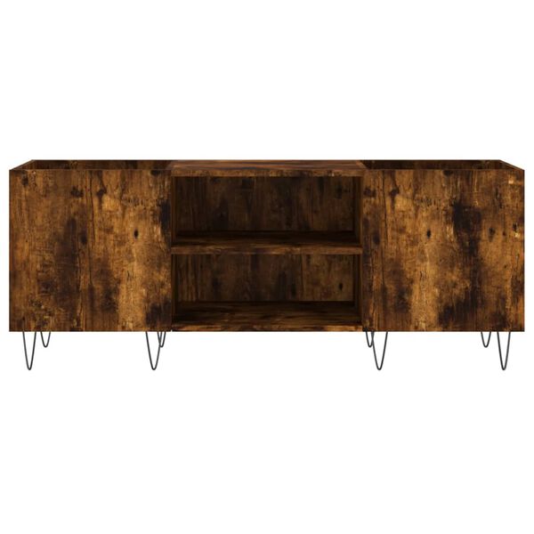 vidaXL Mueble discos madera contrachapada roble ahumado 121x38x48 cm