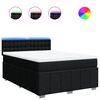vidaXL Cama box spring con colch&oacute;n tela negro 140x200 cm