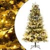 vidaXL &Aacute;rbol de Navidad con luces y pi&ntilde;as PVC PE verde 195 cm