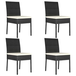 vidaXL Sillas de comedor de jardín 4 unidades ratán sintético negro