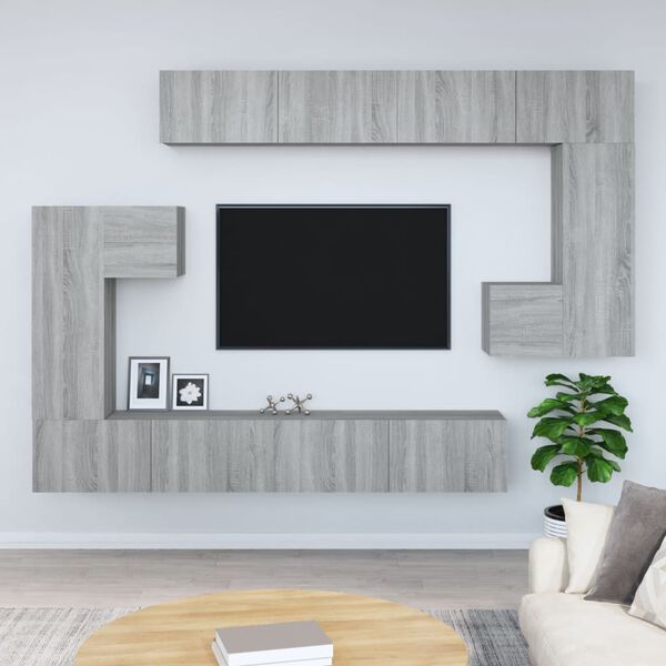 vidaXL Mueble de pared para TV madera contrachapada gris sonoma