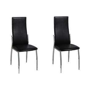 vidaXL Sillas de comedor 2 unidades cuero sint&eacute;tico negro