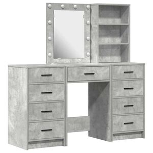 vidaXL Mesa de tocador con caj&oacute;n 3 pcs Gris 40 x 41 x 135 cm