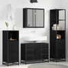 vidaXL Juego de muebles de ba&ntilde;o 4 pcs Roble Negro Madera de ingenier&iacute;a