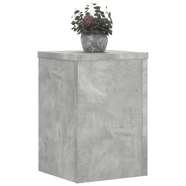 vidaXL Soportes de plantas 2 uds madera gris hormig&oacute;n 20x20x30 cm