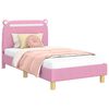vidaXL Cama para ni&ntilde;os con cabecero con cabecera Rosa 80 x 160 cm Tela