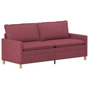 vidaXL Sof&aacute; 3 plaza Rojo vino 196 x 81 x 87,5 cm Tela