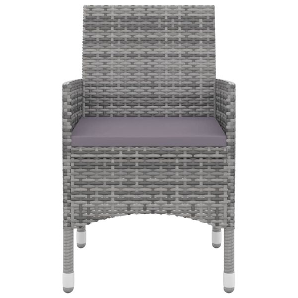 vidaXL Set comedor de jard&iacute;n 7 pzas y cojines rat&aacute;n sint&eacute;tico y vidrio