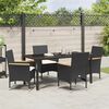 vidaXL Conjunto de Comedor de Jard&iacute;n 5 pcs Negro rat&aacute;n sint&eacute;tico