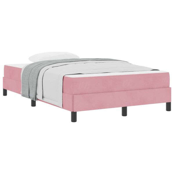 vidaXL Cama tipo Box Spring con colch&oacute;n Rosa 120 x 190 cm tela