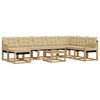 vidaXL Conjunto de sof&aacute;s de exterior con coj&iacute;n 9 pcs y Beige