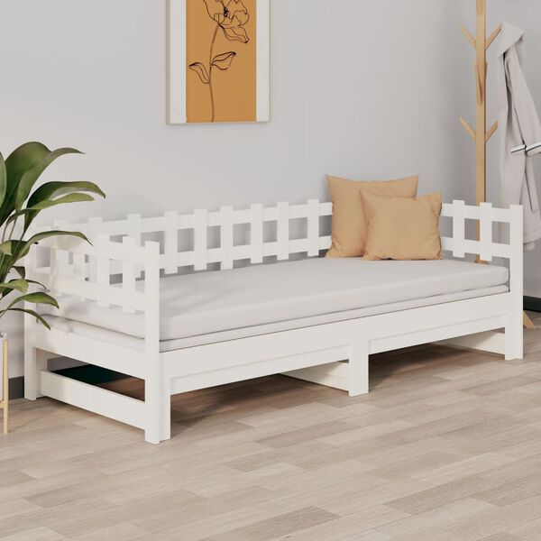 vidaXL Sof&aacute; cama extra&iacute;ble sin colch&oacute;n blanco 2x(90x190) cm
