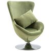 vidaXL Sill&oacute;n giratorio con forma de huevo con coj&iacute;n de terciopelo verde claro