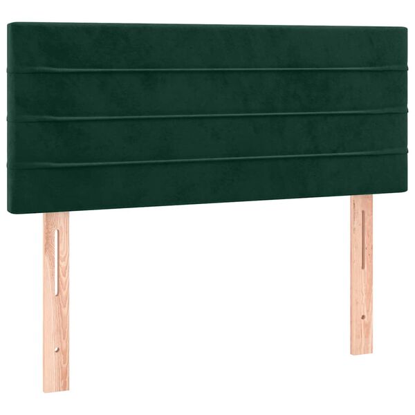 vidaXL Cabecero con LED de terciopelo verde oscuro 100x5x78/88 cm