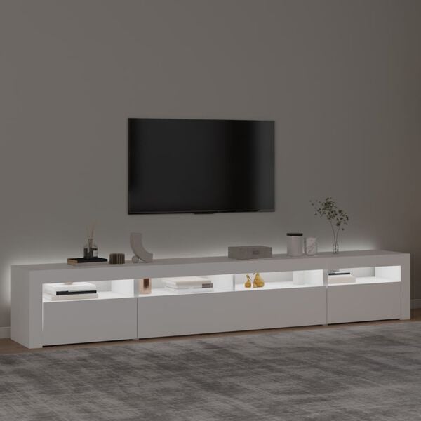 vidaXL Mueble de TV con luces LED blanco 240x35x40 cm